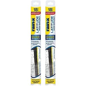Rain-X 5079275-2 Latitude 2-In-1 Water Repellent Wiper Blades, 18" and 26" Windshield Wipers (Pack Of 2), Automotive Replacement Windshield Wiper Blades With Patented Repellency Formula (Single (Pack of 2))