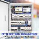 Outdoor Electrical Box 12 x 10 x 6''D NEMA 4X Enclosure Steel Box, Waterproof & Dustproof Outdoor/Indoor Lockable Electrical Junction Box, with Mounting Plate