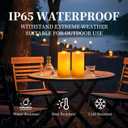 Solar Candles Outdoor Waterproof 2 Pack, 3"x6" Solar Powered Rechargeable Flameless Candles for Lantern, Auto On/Off Flickering Glow Dusk to Dawn, Outdoor Solar Lights for Garden & Patio
