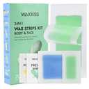 Waxkiss Wax Strips Kit for Women Men 70 Counts 3 Sizes & 12 Pcs Prewax and Afterwax Wipes Ready-to-use Waxing Strip Kit for Hair Removal Home Waxing Kit