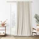 Guken Cream 100% Blackout Linen Curtains 70 Inch Wide by 90 Inch for Living Room Bedroom Back Tab/Rod Pocket Thermal Insulated Black Out 1 Drapes Room Darkening Window Curtains,1 Panel
