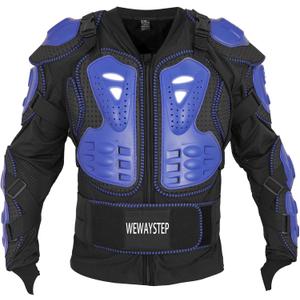 Motorcycle Body Armor Jacket with Chest Spine Protection (Blue, M)