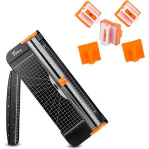 Firbon A4 Paper Cutter Bundle with 5Pcs Replacement Blades, 12 Inch Titanium Paper Trimmer Scrapbooking Tool with Side Ruler for Craft, Coupon, Label, Cardstock Firbon A4 Paper Cutter Bundle with 5Pcs Replacement Blades, 12 Inch Titanium Paper Trimmer Scrapbooking Tool with Side Ruler for Craft, Coupon, Label, Cardstock