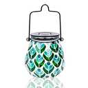 Afirst Mosaic Solar Lanterns Outdoor - Glass Hanging Solar Lights Hollow Out Waterproof Table Lamp Outdoor Decorative for Garden, Patio, Holiday Party Outdoor Decoration