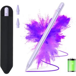Stylus Pen for iPad 2018-2025 with Palm Rejection, Apple Pencil for Pad11th/10th/9th/8th/7th/6th Gen, iPad Pro 11/12.9 inch, New iPad Air 2025 11&13-inch(M3/2) /5th/4th/3th Gen, iPad mini 6th/5th (Light Purple)
