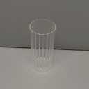 ComSaf Glass Cylinder Vases, Bud Vase for Centerpieces, 8 Inch Tall Ribbed Vase Hurricane Floating Candle Holder, Decorative Flower Vases for Wedding Reception, Home Decor, Housewarming Gift (Clear)