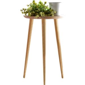 WoodShine Side Table Small Round Solid Wood Sofa End Tables Accent Nesting Coffee Table Natural(H:24.21inch), 15.75X24.21inch