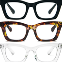 CCVOO Oprah Style Reading Glasses Women - Lightweight Readers with 99% Blue Light Blocking - UV 400 Cheaters with Spring Hinge