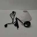 Modern Linear Chandelier for Kitchen Island, 2-Light Linear Light Fixture with Off-White Fabric Shade, Rustic Pendant Light for Dining Room (Black)