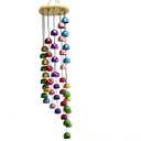 Colorful Copper Wind Chime 30" Handcrafted Metal & Wood Bell Chimes Outdoor Garden Decor for Patio Porch Father Mothers Day by LITIALLY