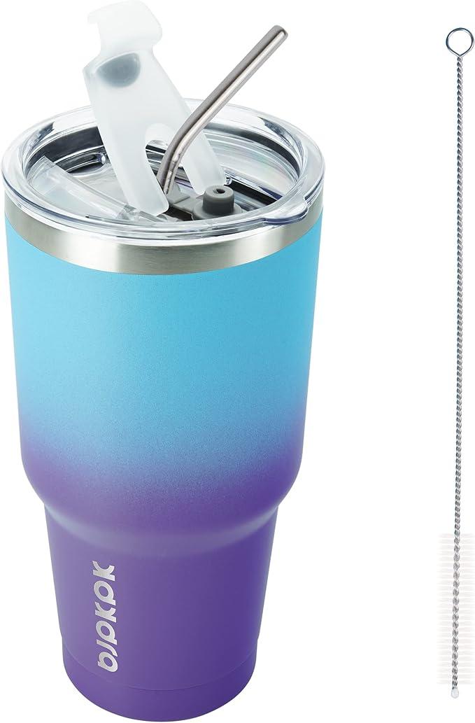 BJPKPK 30oz Color Block Tumbler ,Stainless Steel Double Wall Vacuum Insulated Tumblers,Ocean Dream