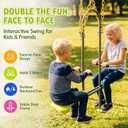 FUNLIO Face to Face Double Swing for Kids Aged 3+, 2-Passenger Seesaw Swing for Backyard, Outdoor Playground Swings with Adjustable Chains, Durable Outdoor Indoor Swing, CPC Certified, 110 lbs