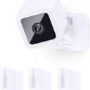 BRAINWAVZ 3 Pack Wall Mount for Wyze Cam V3 & V4, Adhesive VHB Stick On - Easy to Install, No Tools Needed, No Mess, No Drilling, Strong Adhesive Mount, White (Wall Mount - 3 pack)