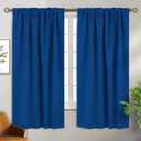 BGment Classic Blue Blackout Curtains for Bedroom - Thermal Insulated Room Darkening Curtains with Rod Pocket and Back Tab for Living Room, 2 Window Curtain Panels (42 x 63 Inch)
