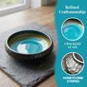 Japanese Salad Plates Set of 4,6 Inch Ceramic Appetizer Plates,Food-safe Crackle Glaze Blue Japanese Plates Set,Microwave & Dishwasher Safe,Dinner Plates Ideal for Appetizers,Desserts