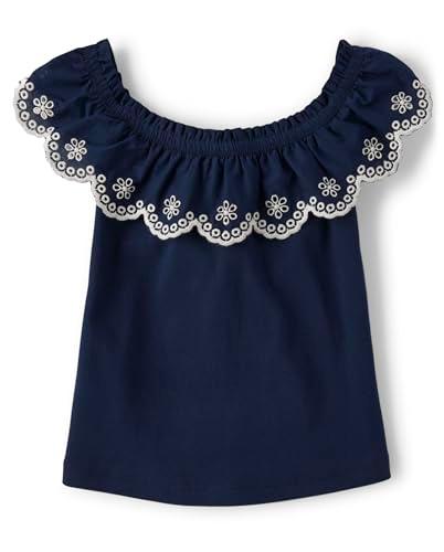Gymboree,Girls,and Toddler Ruffle Front Short Sleeve Top Tidal, Size: 18-24M