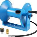 RIDGE WASHER Pressure Washer Hose Reel 180FT, Mounted Heavy Duty High Power Washer Hose Reel, 4000 PSI Manual Crank Hoses Reel, 3/8'' Whip Hose