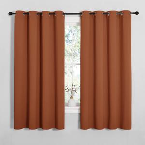 NICETOWN Blackout Curtain Panels for Girls Room, Nursery Essential Thermal Insulated Solid Grommet Top Blackout Drapes (Burnt Orange, 1 Pair, 55 x 68 inches)