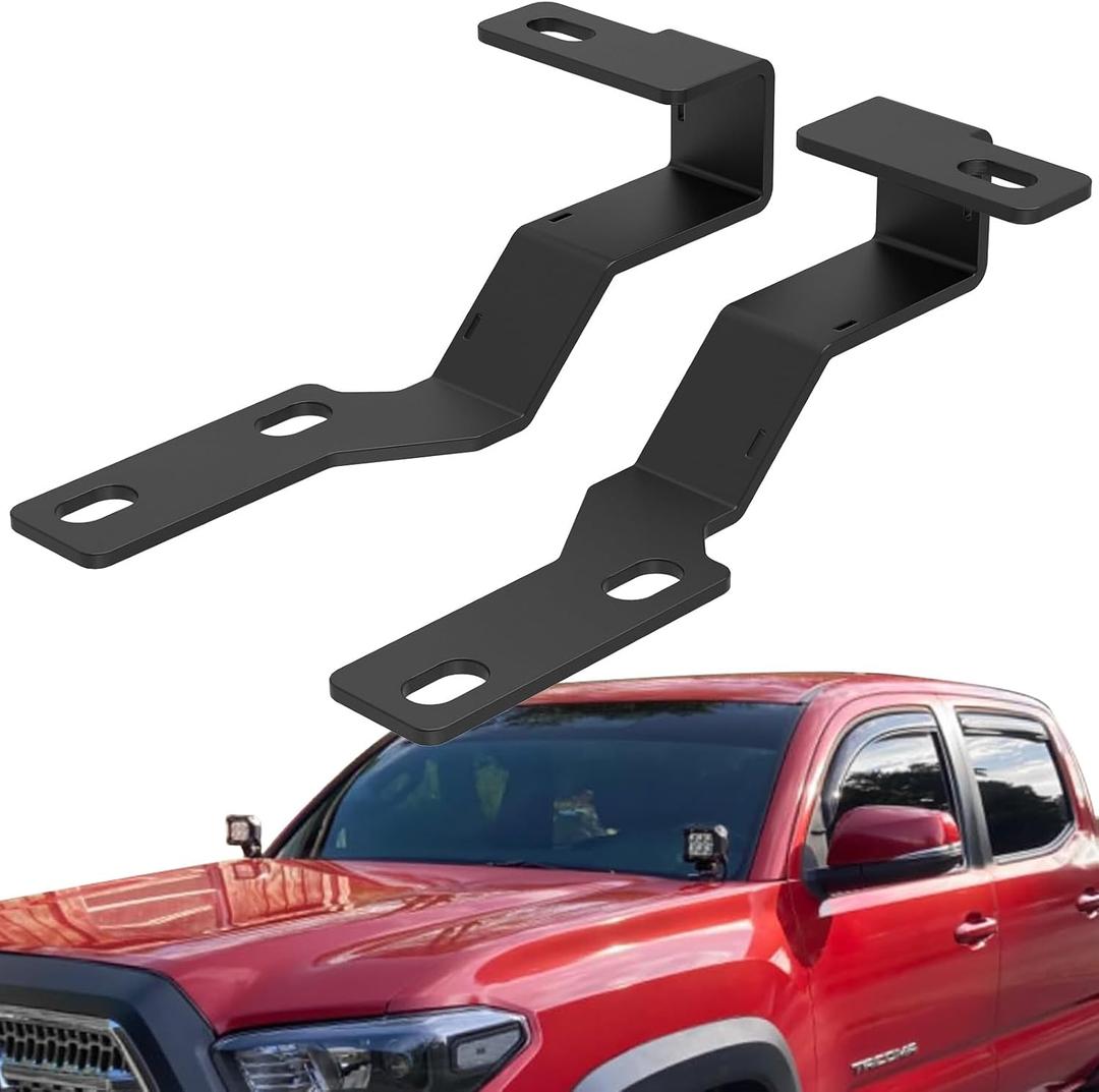 Ditch Light Brackets Hood Mount Brackets Compatible for Auxiliary Off road LED Pod Light Work Light on 2nd Gen Toyota Tacoma 2005-2015