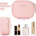 Mini Makeup Bag with Led Mirror, Small Travel Make up Bag 3 Light Modes Adjustable Brightness, for Women Organizer Cosmetic Bag, Portable Travel Train Toiletry Bag, for Pool Parties Work Touch-Ups