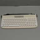 YUNZII Upgraded Wireless Typewriter Keyboard, Retro Aesthetic with Integrated Stand,Cute Round Keycaps, USB-C/Bluetooth Connection for Table, Phone, PC and Win/Mac/Android (B307, Ivory Butter)
