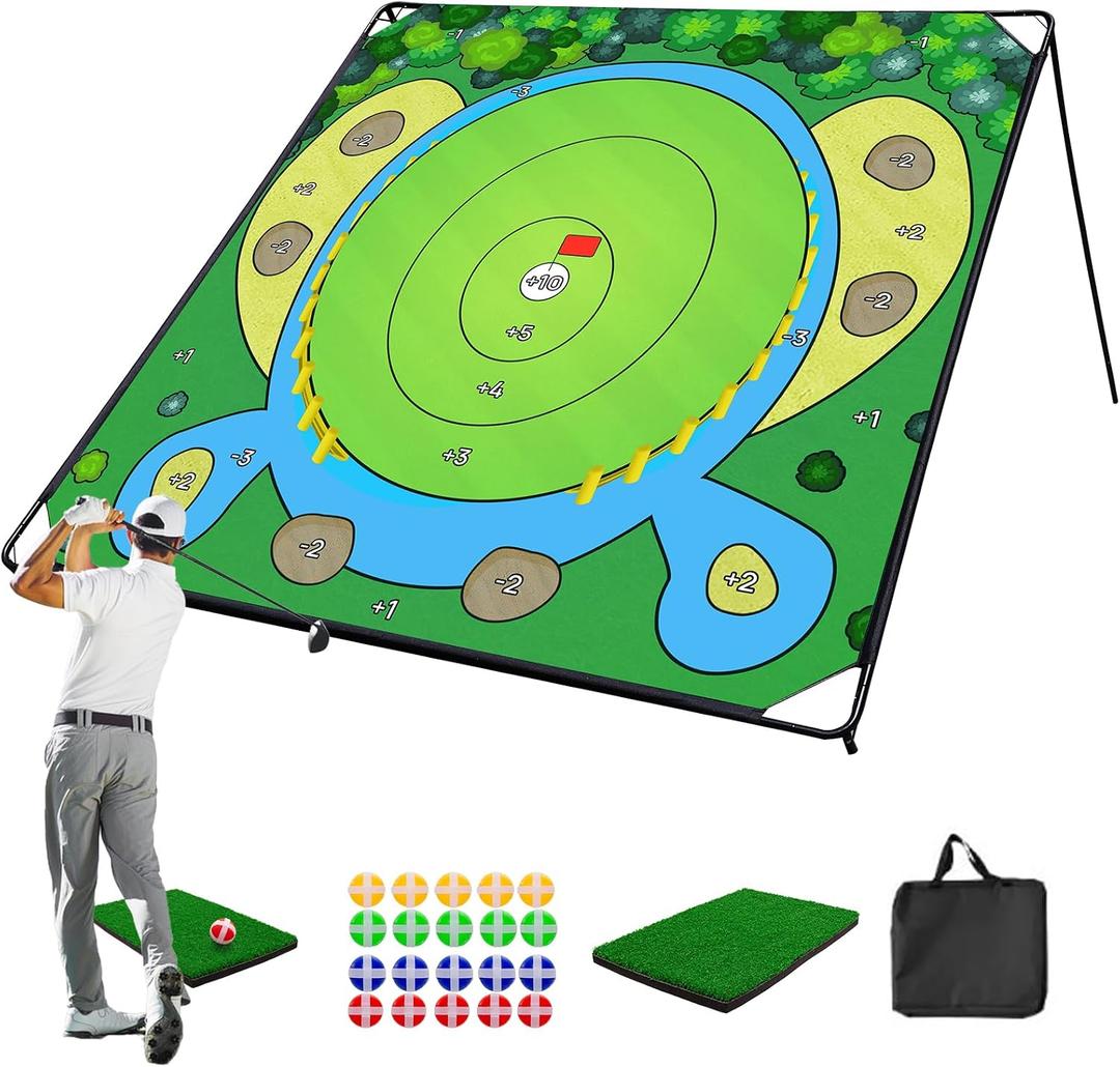 70"x70" Golf Chipping Game Practice Portable Training Game for Indoor & Outdoor Use, Improve Short Game Accuracy for Adults, Juniors & Beginners, 70"x70" Golf Chipping Game