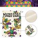 AVOIN colorlife Mardi Gras Garden Flag 12x18 Inch Double Sided Outside, Fleur de Lis Beads Mask Donut Carnival Party Yard Outdoor Flag
