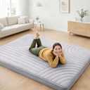 ZonLi Japanese Floor Mattress Futon Mattress Twin Size, Thicken Roll Up Tatami Mat Washable Cover, Portable & Foldable Floor Bed Mattress for Sleeping, Dormitory, Adult Kids