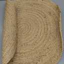 LR Home Natural Jute 4ft Round Area Rug for Home Decor | Braided Rugs for Living Room, Bedroom, Playroom | Modern Boho Farmhouse Indoor Carpet for Room Decor | Tan/Beige