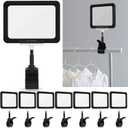Mlici Acrylic Sign Holder with Clamp, 6 x 9 Inch Double Head Display Clips with PVC Card Protector, Rotating Sign Price Tag Clip On Sign Display for Hangrails or Tubes (Pack of 7) (Black)