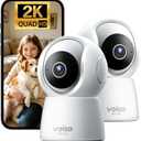 Veise 2K Indoor Camera for Home Security, 360° Wireless WiFi Pet & Baby Monitor with Phone App, AI Motion Detection, 2-Way Audio, Night Vision, SD/Cloud Storage, Works with Alexa & Google Home, 2.4GHz