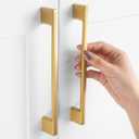 10 Pack 6-1/4 Inch Hole Centers, Brushed Gold Cabinet Pulls Gold Cabinet Handles Gold Kitchen Hardware for Cabinets ZP2205 Drawer Bedroom Dresser Bathroom Vanity Cupboard Closet