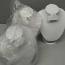 Youyole 3 Pcs White Leather Jewelry Display Necklace Earrings Ring Display Stand Jewelry Bust/mannequin for Selling and Shows