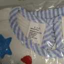 Toddler Little Baby Girl 4th of July Dress Puff Short Sleeve Stripes Smocked Dresses Kids Fourth of July Outfit
