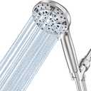 Shower Head, High Pressure 8-Mode Handheld Shower Heads - Anti-clog Nozzles, with Stainless Steel Hose and Adjustable Overhead Bracket Handheld Spray Combo