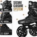 3-Wheel Inline Skates 110mm for Women Men, Professional Inline Speed Skates, Men5-6/Women6-7