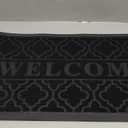 Yimobra Welcome Mat Outdoor Indoor, All-Season Waterproof Front Door Mat Outside Entrance, All-Weather Heavy Duty Non-Slip Doormat, Low Profile Porch Patio Entrance Mats, 29.5x17, Black