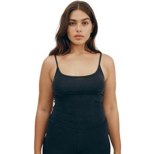 Organic Basics Women's Core Organic Cotton Cropped Singlet Camisole Top (Medium, Black)