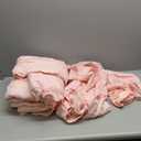 Cozyholy 4 Piece Textured Seersucker Toddler Bedding Set Girls Crib Sheets Set Pink Ruffle Baby Bed Comforter Set Lightweight Bed in a Bag | Include Comforter, Flat Sheet, Fitted Sheet, Pillowcase