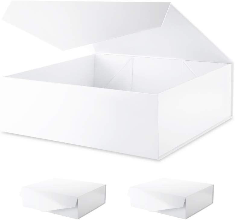 3 Extra Large White Gift Boxes with Lids 16.3x14.2x5 Inches, 1 Count