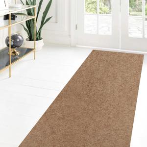 Custom Size Runner Rug 2 ft x 6 ft, 2-82ft Carpet Runners Hallway Entryway Kitchen Garage Laundry Room Area Rugs with Non-Slip Rubber Backing, Sand