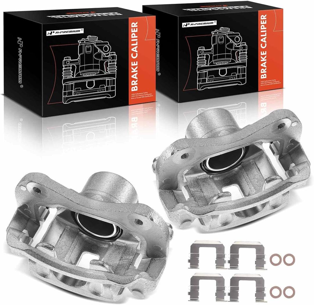 A-Premium Disc Brake Caliper Assembly with Bracket Compatible with Select Hyundai and Kia Models - Tiburon 2003-2005, Sonata 2004-2005, Optima, Magentis 2003-2006 - Front Driver and Passenger Side