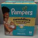 Pampers Swaddlers Diapers, Size 0 (up to 10 lbs), 140 Count, Absorbent, Keeps Baby Dry and Comfortable, Skin Safe Disposable Baby Diaper  (Newborn)