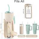 2 x CONTAIL 2 in 1 Water Bottle Carrier Bag for 30/40 oz Tumbler with Handle/no Handle,Bottle Pouch Holder with Adjustable Shoulder Strap,Multifunction Accessories Pocket&Carabiner