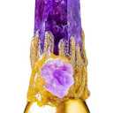 Super Loud Solid Brass Handbells Altar Bells Natural Amethyst Tower Bell Chimes Witch's Bells Hand Percussion Instruments Call Bells for Meditation Prayer Reception Pet Feeding and Home Decoration (4.53")