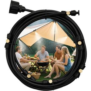Misters for Outside Patio, 19FT(6M) Misting Line+6 Mist Nozzles, Outdoor Misting Cooling System for Patio Backyard Garden Greenhouse Trampoline Misters for Outside Patio, 19FT(6M) Misting Line+6 Mist Nozzles, Outdoor Misting Cooling System for Patio Backyard Garden Greenhouse Trampoline
