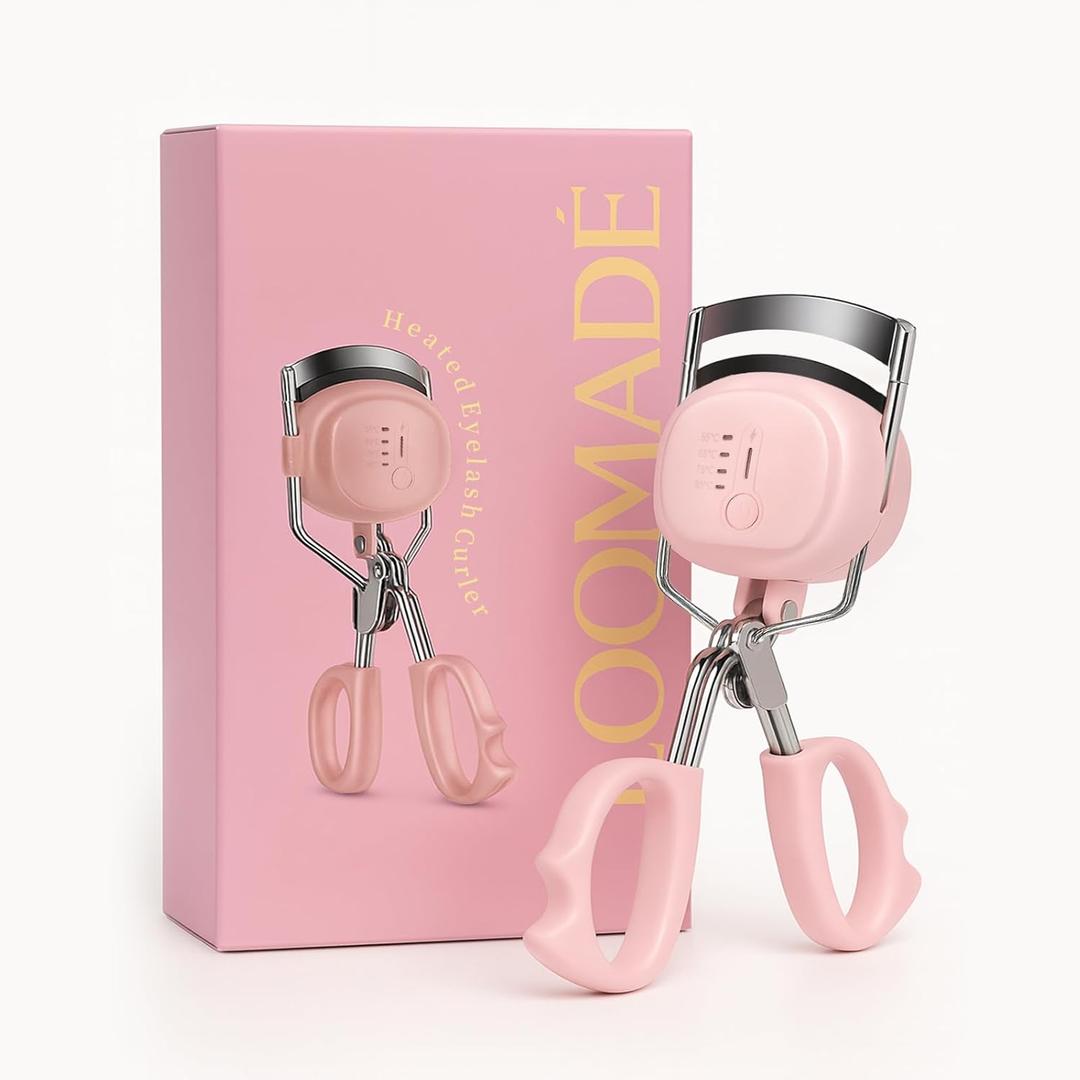 Heated Eyelash Curler, Electric Eyelash Curler10s Fast Heating4 Temp Levels, Long-Lasting 24H Curl, USB Rechargeable, Smart Memory, Gentle Clamp, Portable,LOOMADE (Rose Quartz)