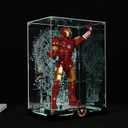 LED Acrylic Display Case for Lego 76344 Building Set | Illuminated Dustproof Showcase Box for Collectible Models, Compatible with Iron Man Mark 3 Collectors' Edition (Case Only)