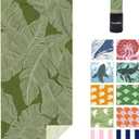 Eunzel Microfiber Beach Towel, Quick Dry Travel Towel Large Sand Free Towel for Beach, Camping, Swim Pool, Gym, Sports& Yoga 71"x32", Palm Green