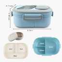 Adults Bento Lunch Box,Salad Container Large 43oz Salad Bowl, Bento-Style Tray for Toppings, 3oz Sauce Container for Dressings, and Built-In Reusable Fork